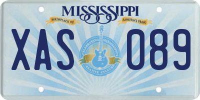 MS license plate XAS089