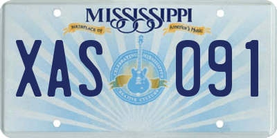 MS license plate XAS091