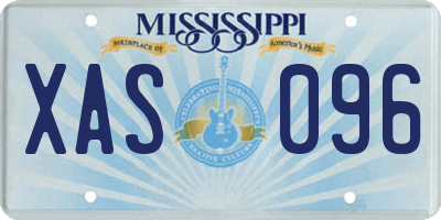 MS license plate XAS096