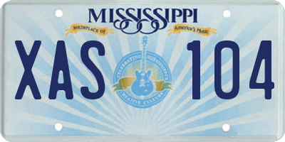 MS license plate XAS104