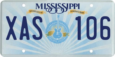 MS license plate XAS106