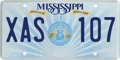 MS license plate XAS107