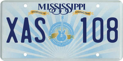 MS license plate XAS108