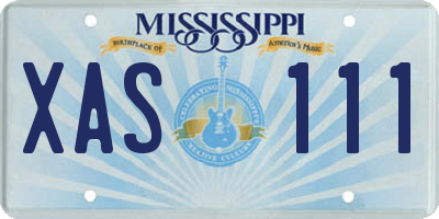 MS license plate XAS111