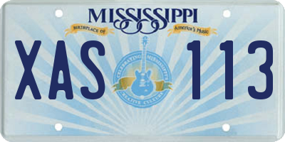 MS license plate XAS113