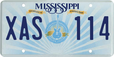MS license plate XAS114