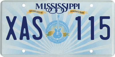 MS license plate XAS115