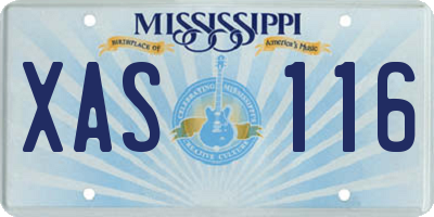 MS license plate XAS116