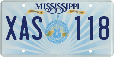MS license plate XAS118