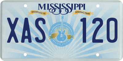 MS license plate XAS120