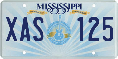 MS license plate XAS125