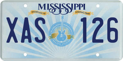 MS license plate XAS126