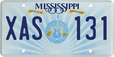 MS license plate XAS131