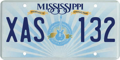 MS license plate XAS132