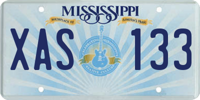MS license plate XAS133