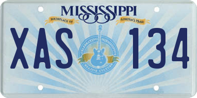 MS license plate XAS134