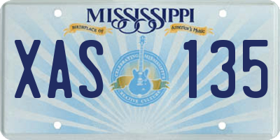 MS license plate XAS135