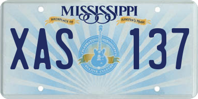 MS license plate XAS137
