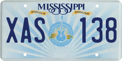 MS license plate XAS138