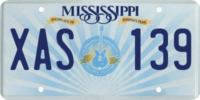 MS license plate XAS139