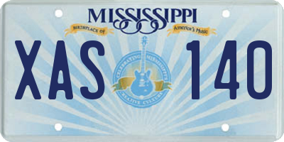 MS license plate XAS140