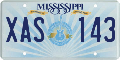 MS license plate XAS143