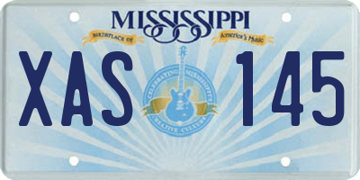 MS license plate XAS145