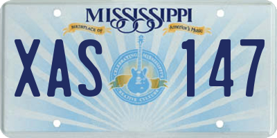 MS license plate XAS147