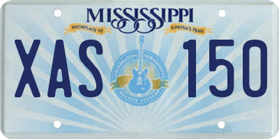 MS license plate XAS150