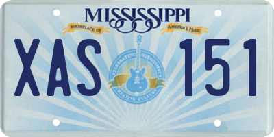 MS license plate XAS151