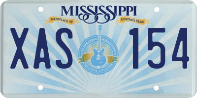 MS license plate XAS154