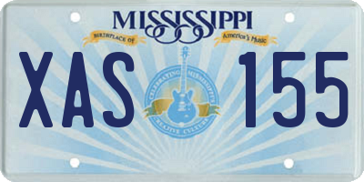 MS license plate XAS155