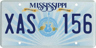 MS license plate XAS156
