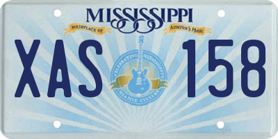 MS license plate XAS158