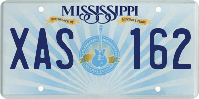 MS license plate XAS162