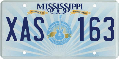 MS license plate XAS163