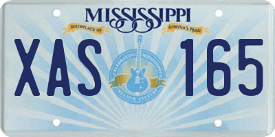 MS license plate XAS165