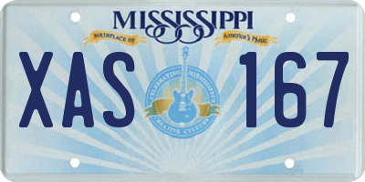 MS license plate XAS167