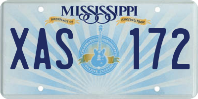 MS license plate XAS172