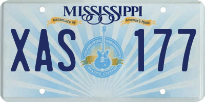 MS license plate XAS177