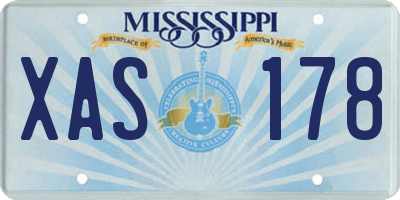 MS license plate XAS178