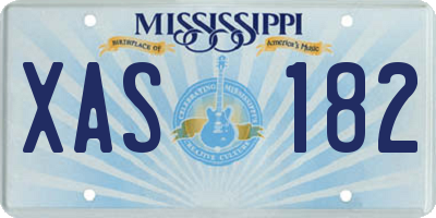 MS license plate XAS182