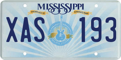 MS license plate XAS193