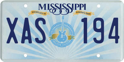 MS license plate XAS194