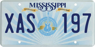 MS license plate XAS197