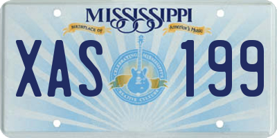MS license plate XAS199