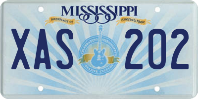 MS license plate XAS202