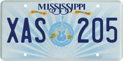 MS license plate XAS205