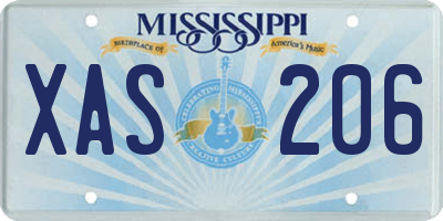 MS license plate XAS206