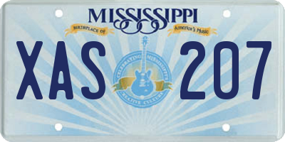 MS license plate XAS207